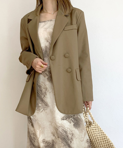 ISOOK（アイスー）の「Design color jacket / デザインカラージャケット（テーラードジャケット・レディース・ブラック/モカ/ミント・FREE）」の3枚目の写真