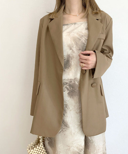 ISOOK（アイスー）の「Design color jacket / デザインカラージャケット（テーラードジャケット・レディース・ブラック/モカ/ミント・FREE）」の8枚目の写真