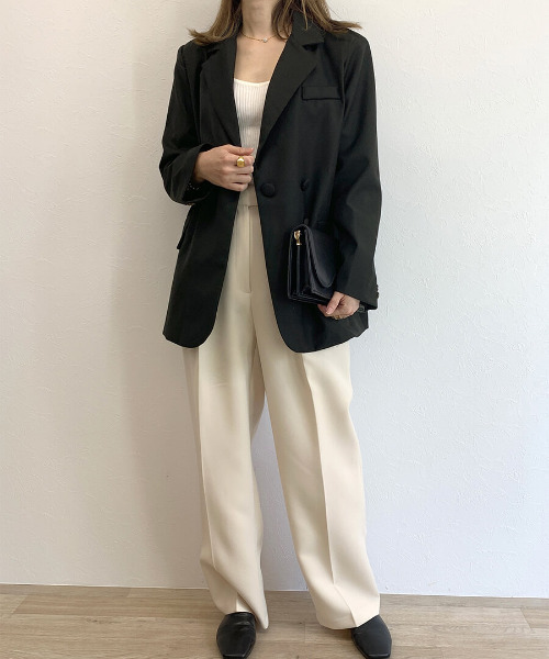 ISOOK（アイスー）の「Design color jacket / デザインカラージャケット（テーラードジャケット・レディース・ブラック/モカ/ミント・FREE）」の14枚目の写真