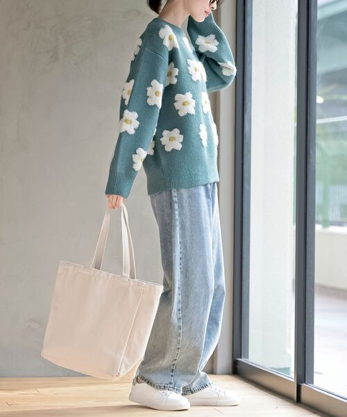 rps（アールピーエス）の「３Ｄフラワーニットプルオーバー（ニット/セーター・レディース・ブラック/ブルー/グリーン/杢グレー/ブルーグリーン/パープル/オレンジ/イエロー・M/フリー）」の20枚目の写真