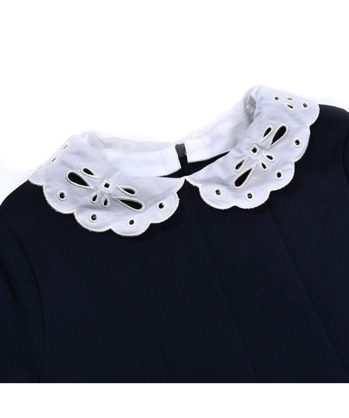 BeBe（ベベ）の「BeBe/フォーマル3WAY付け襟Aラインワンピース(110~130cm)（ドレス・キッズ・ネイビー・130/120/110）」の9枚目の写真