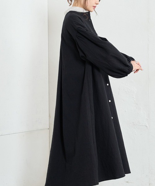 PUAL CE CIN（ピュアルセシン）の「【Du noir】綿麻ダブルガーゼ2WAYワンピース（ワンピース・レディース・ブラック/ネイビー・FREE）」の2枚目の写真