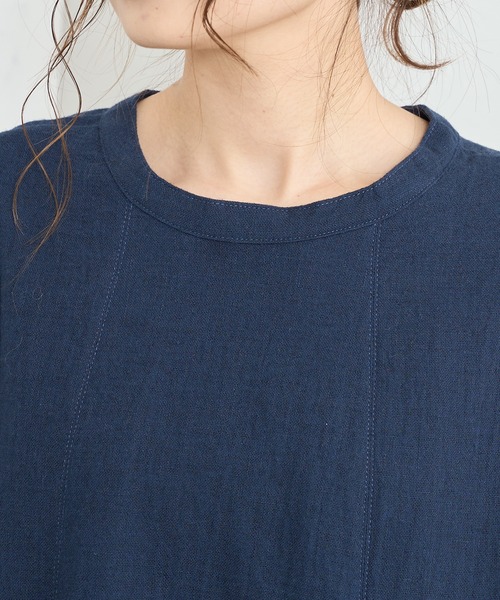 PUAL CE CIN（ピュアルセシン）の「【Du noir】綿麻ダブルガーゼ2WAYワンピース（ワンピース・レディース・ブラック/ネイビー・FREE）」の12枚目の写真