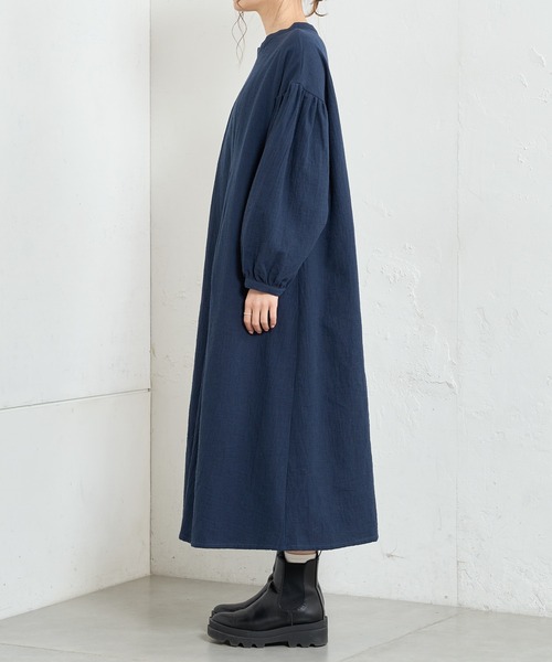 PUAL CE CIN（ピュアルセシン）の「【Du noir】綿麻ダブルガーゼ2WAYワンピース（ワンピース・レディース・ブラック/ネイビー・FREE）」の15枚目の写真