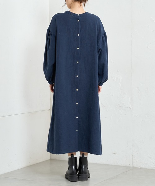 PUAL CE CIN（ピュアルセシン）の「【Du noir】綿麻ダブルガーゼ2WAYワンピース（ワンピース・レディース・ブラック/ネイビー・FREE）」の16枚目の写真