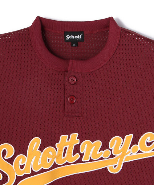 schott(ショット)の「【WEB LIMITED】Schott/ショット/MESH MESH HENRYNECK T-SHIRT/メッシュ ヘンリーTシャツ(Tシャツ/カットソー・メンズ・ブラック/ダークグリーン/その他/バーガンディー・MEDIUM/LARGE/X-LARGE)」の19枚目の写真