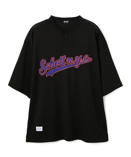 schott(ショット)の「【WEB LIMITED】Schott/ショット/MESH MESH HENRYNECK T-SHIRT/メッシュ ヘンリーTシャツ(Tシャツ/カットソー・メンズ・ブラック/ダークグリーン/その他/バーガンディー・MEDIUM/LARGE/X-LARGE)」の6枚目の写真