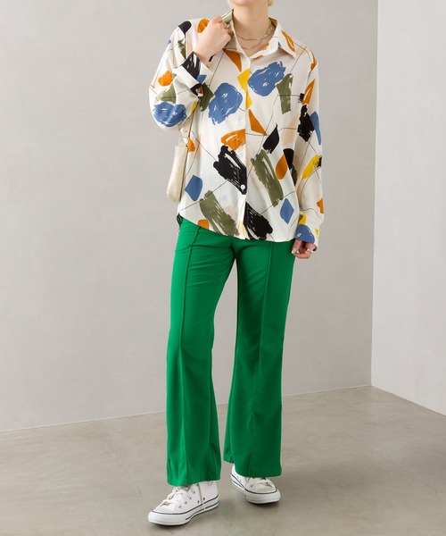 SpRay（スプレイ）の「ペイント風シャツ（シャツ/ブラウス・レディース・ホワイト/ブラック・FREE）」の15枚目の写真