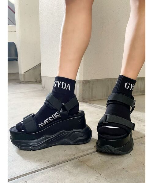 GYDA（ジェイダ）の「GYDA ソックス(靴下)（ソックス/靴下・レディース・オフホワイト/ブラック・FREE）」の2枚目の写真