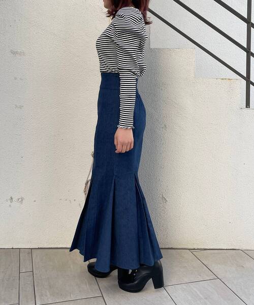 MAJESTIC LEGON（マジェスティックレゴン）の「Ladyプリーツマーメイドスカート（スカート・レディース・ブラック/ネイビー・SMALL/MEDIUM）」の14枚目の写真