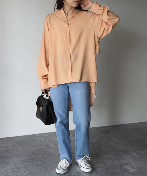 Riberry（リベリー）の「バックフリルブラウス（シャツ/ブラウス・レディース・オフホワイト/ベージュ/グリーン/オレンジ・MEDIUM）」の9枚目の写真