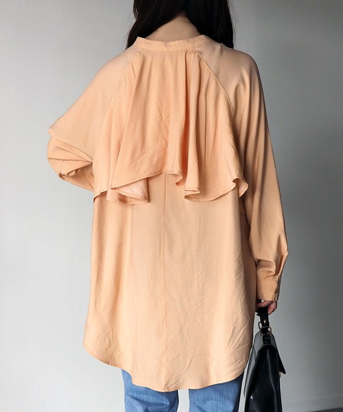 Riberry（リベリー）の「バックフリルブラウス（シャツ/ブラウス・レディース・オフホワイト/ベージュ/グリーン/オレンジ・MEDIUM）」の8枚目の写真