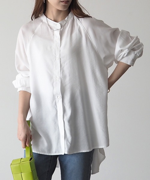 Riberry（リベリー）の「バックフリルブラウス（シャツ/ブラウス・レディース・オフホワイト/ベージュ/グリーン/オレンジ・MEDIUM）」の13枚目の写真