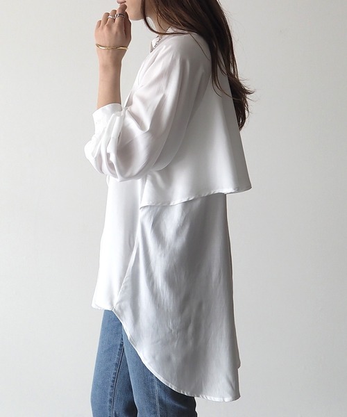 Riberry（リベリー）の「バックフリルブラウス（シャツ/ブラウス・レディース・オフホワイト/ベージュ/グリーン/オレンジ・MEDIUM）」の14枚目の写真