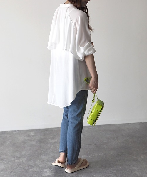 Riberry（リベリー）の「バックフリルブラウス（シャツ/ブラウス・レディース・オフホワイト/ベージュ/グリーン/オレンジ・MEDIUM）」の17枚目の写真