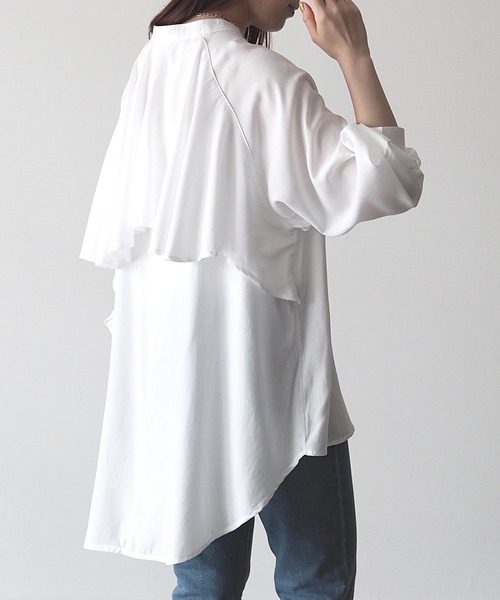 Riberry（リベリー）の「バックフリルブラウス（シャツ/ブラウス・レディース・オフホワイト/ベージュ/グリーン/オレンジ・MEDIUM）」の16枚目の写真