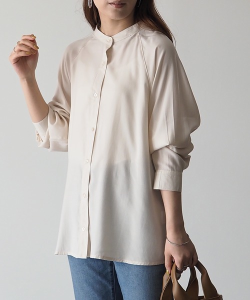 Riberry（リベリー）の「バックフリルブラウス（シャツ/ブラウス・レディース・オフホワイト/ベージュ/グリーン/オレンジ・MEDIUM）」の21枚目の写真