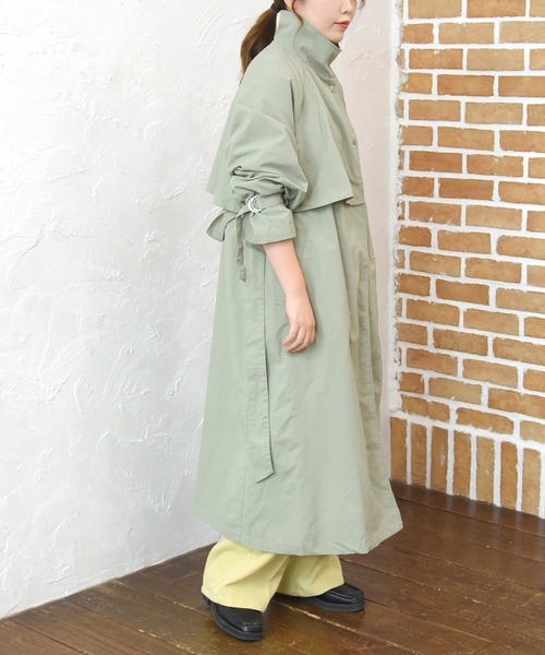 sango(sango)の「スタンドカラースプリングコート(トレンチコート・レディース・アイボリー/ライトカーキ・FREE)」の13枚目の写真