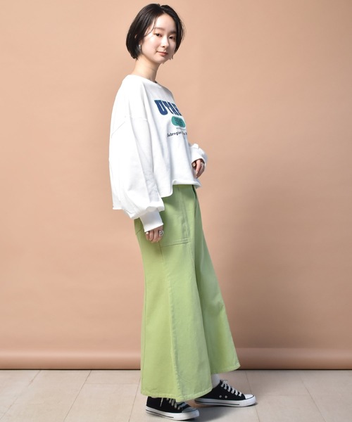 RETRO GIRL(レトロガール)の「配色ステッチマーメイドスカート(スカート・レディース・ブラック/オフホワイト/ライトグリーン/ケミカルウォッシュ・FREE)」の16枚目の写真