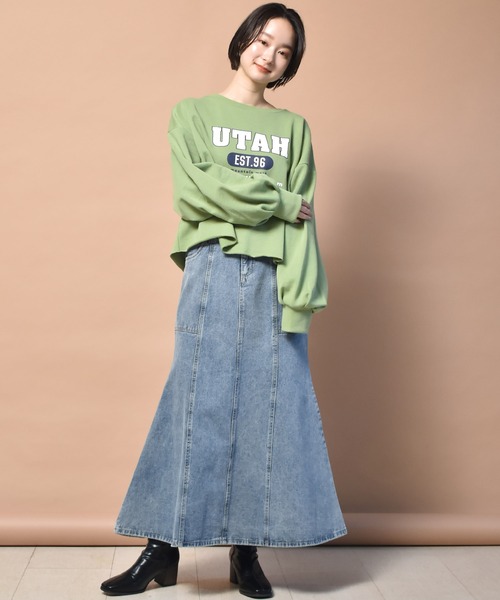 RETRO GIRL(レトロガール)の「配色ステッチマーメイドスカート(スカート・レディース・ブラック/オフホワイト/ライトグリーン/ケミカルウォッシュ・FREE)」の19枚目の写真
