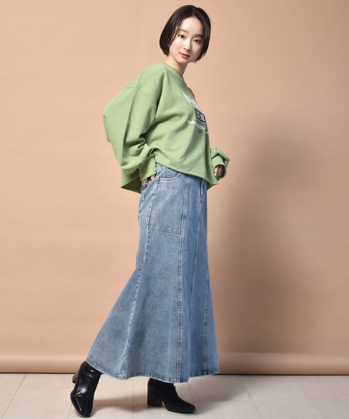 RETRO GIRL(レトロガール)の「配色ステッチマーメイドスカート(スカート・レディース・ブラック/オフホワイト/ライトグリーン/ケミカルウォッシュ・FREE)」の20枚目の写真