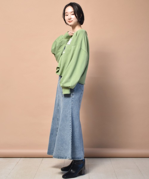 RETRO GIRL(レトロガール)の「配色ステッチマーメイドスカート(スカート・レディース・ブラック/オフホワイト/ライトグリーン/ケミカルウォッシュ・FREE)」の21枚目の写真