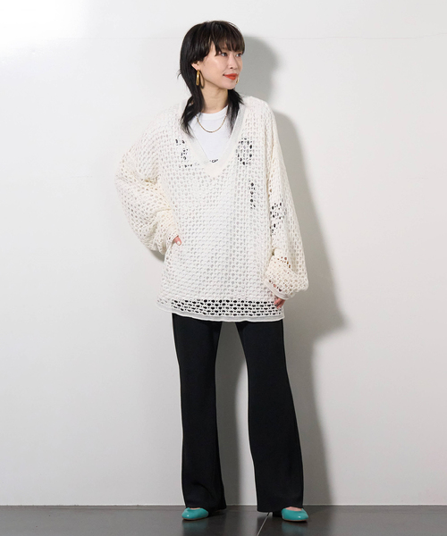 CITYSHOP（シティーショップ）の「FLARED パンツ（その他パンツ・レディース・ネイビー/ブラック・36/34/38）」の3枚目の写真
