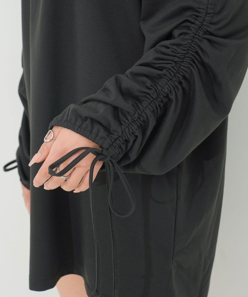 Diable baiser(ディアブルベーゼ)の「袖ドロストオフショルレースアップトップス【M~3L】(Tシャツ/カットソー・レディース・ブラック/レッド/ブルー/ボルドー/ベビーピンク・M-L/L-XL)」の9枚目の写真