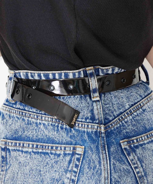 X-girl(エックスガール)の「COLOR EYELET CLEAR BELT(ベルト・レディース・ブラック/クリア・ONE SIZE)」の3枚目の写真