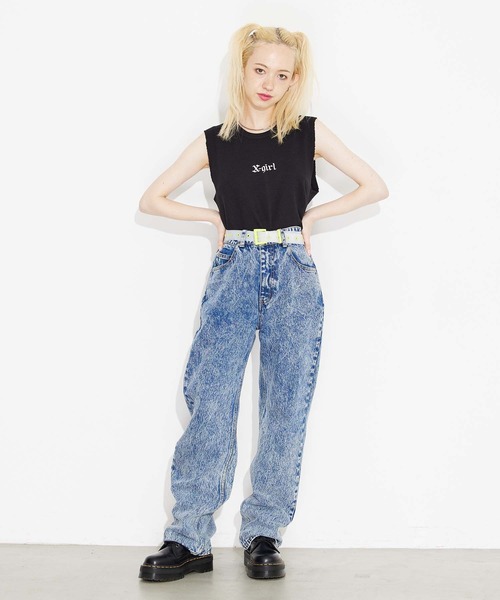 X-girl(エックスガール)の「COLOR EYELET CLEAR BELT(ベルト・レディース・ブラック/クリア・ONE SIZE)」の4枚目の写真