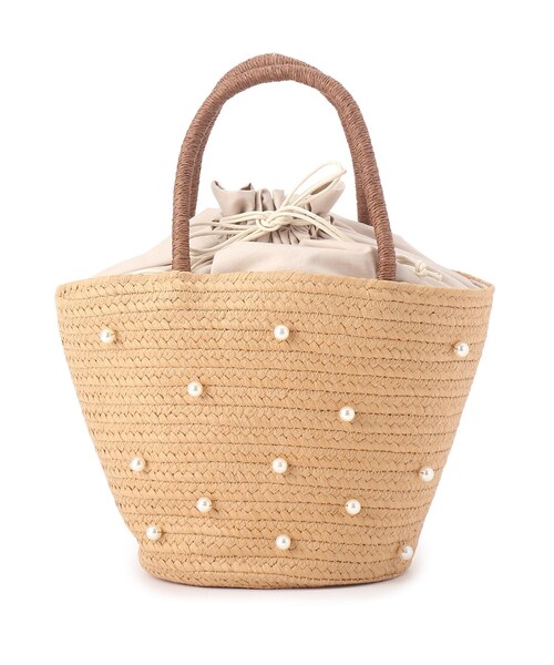 grove（グローブ）の「◆パールペーパー巾着トート（トートバッグ・レディース・グレー/ベージュ系その他7/アイボリー系4・00）」の2枚目の写真