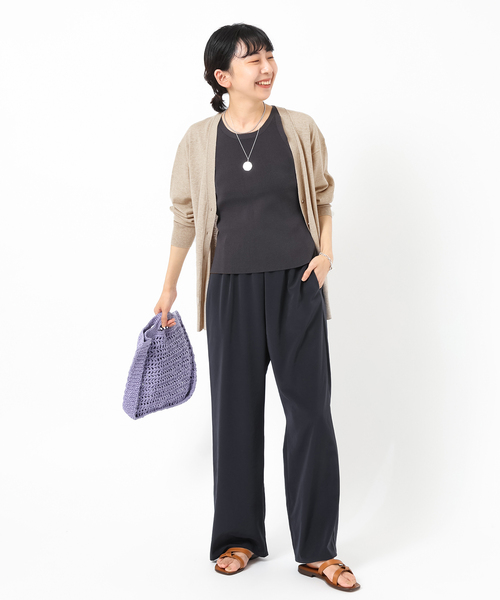 新品 IENA コットン麻 Vネックカーディガン/ノースリーブプルオーバー IENA（イエナ）の「コットン麻 Vネックカーディガン