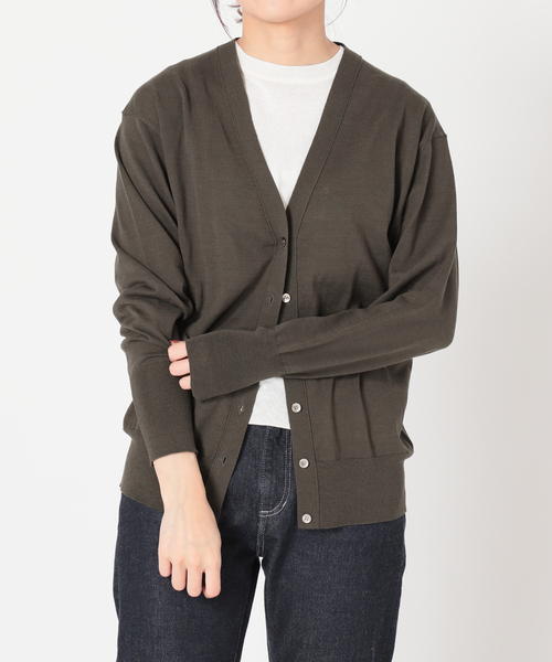 セール】コットン麻 Vネックカーディガン（カーディガン/ボレロ