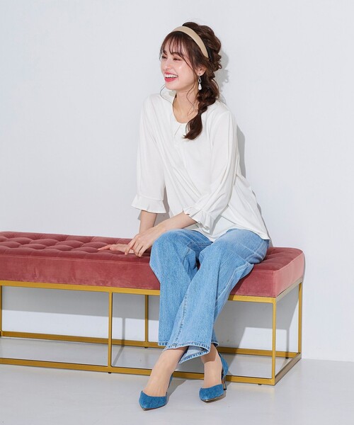 Tiaclasse(ティアクラッセ)の「【洗える】程よい甘さが大人っぽいタック袖カットソー(Tシャツ/カットソー・レディース・グレー/オフホワイト/ミント/ブラック・L/M)」の16枚目の写真