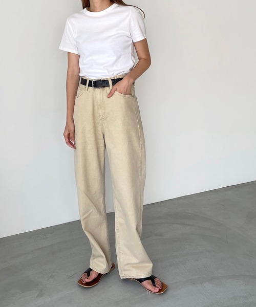 CANAL JEAN（キャナルジーン）の「El mar(エルマール) ハイウエストツイルストレートデニム（デニムパンツ・レディース・ベージュ/アイボリー・SMALL/MEDIUM）」の15枚目の写真