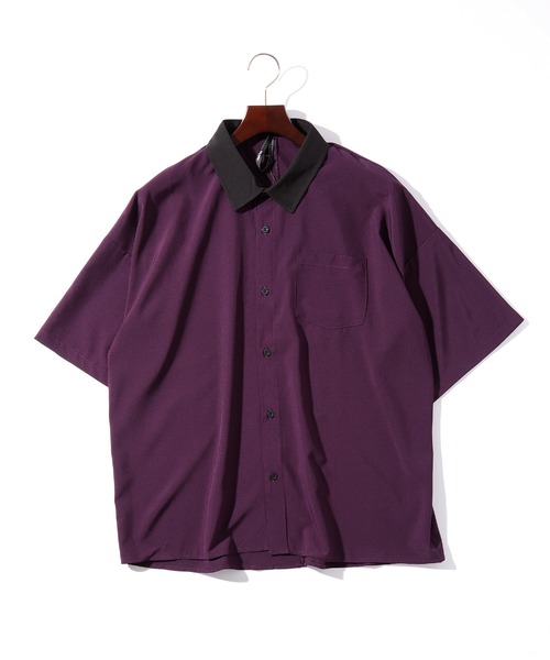 THISIS（ディスイズ）の「ビッグシルエット ポリストレッチ クレリックシャツ レディース（シャツ/ブラウス・レディース・ホワイト/チャコール/グレイッシュベージュ/グリーン/サックスブルー/ブラック/ネイビー/パープル・LARGE/X-LARGE/MEDIUM）」の8枚目の写真