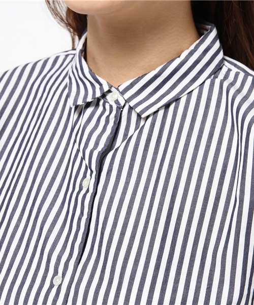 OUTLET（アウトレット）の「【CIAOPANIC TYPY】バックプリーツシャツ（シャツ/ブラウス・レディース・ネイビー/ホワイト・SMALL/MEDIUM）」の6枚目の写真