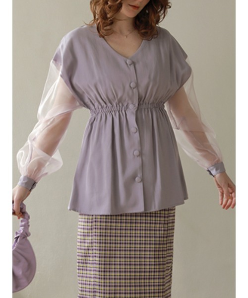 AMAIL(アマイル)の「Volume sleeve shirtJacket(シャツ/ブラウス・レディース・ラベンダー/ブラック/ベージュ・FREE)」の3枚目の写真