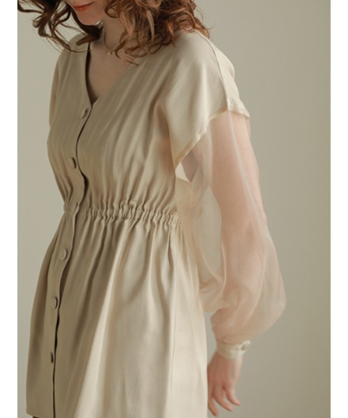 AMAIL(アマイル)の「Volume sleeve shirtJacket(シャツ/ブラウス・レディース・ラベンダー/ブラック/ベージュ・FREE)」の2枚目の写真