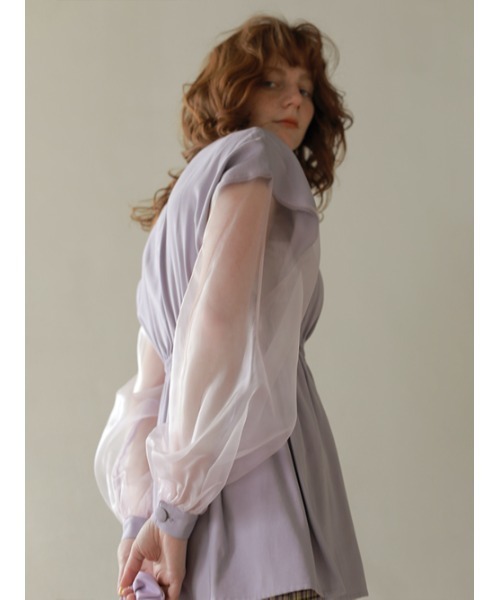 AMAIL(アマイル)の「Volume sleeve shirtJacket(シャツ/ブラウス・レディース・ラベンダー/ブラック/ベージュ・FREE)」の4枚目の写真