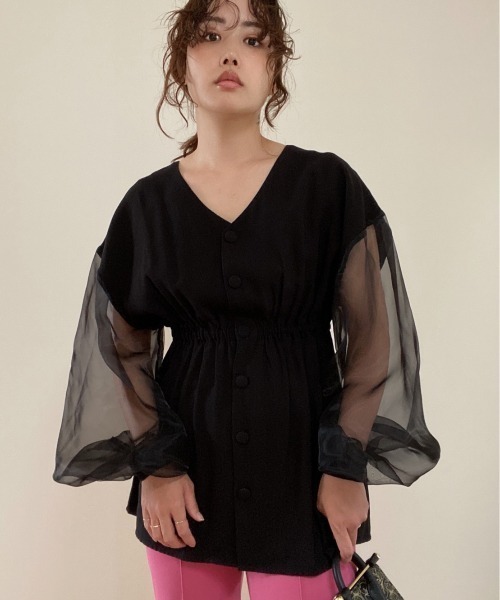 AMAIL(アマイル)の「Volume sleeve shirtJacket(シャツ/ブラウス・レディース・ラベンダー/ブラック/ベージュ・FREE)」の21枚目の写真