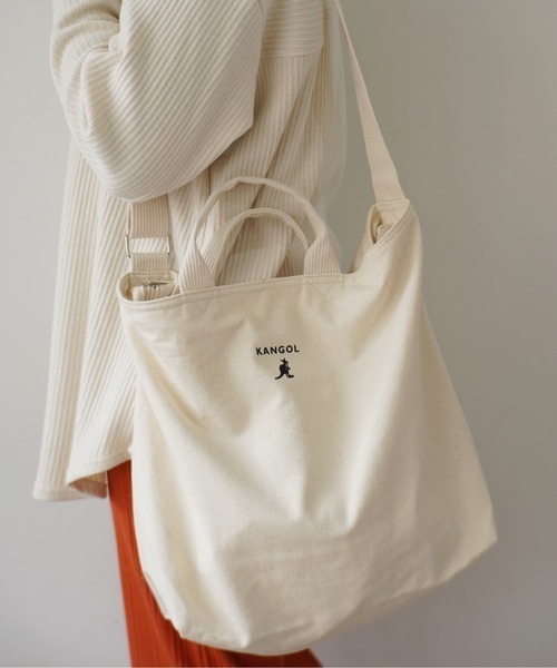 KANGOL（カンゴール）の「【KANGOL】 ショルダー 2WAY バック（ショルダーバッグ・メンズ・ブラック/オフホワイト/ベージュ・FREE）」の2枚目の写真