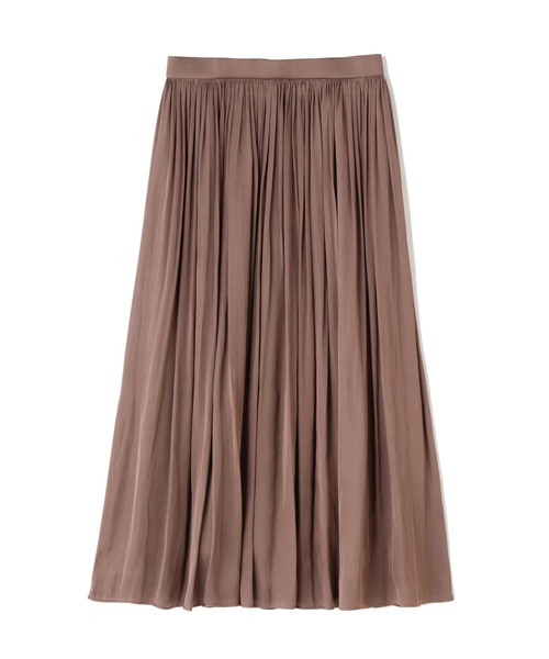 NATURAL BEAUTY BASIC（ナチュラルビューティーベーシック）の「[洗える]サテンギャザースカート（スカート・レディース・グレイッシュベージュ/ブラウン/ライトグリーン・X-SMALL/SMALL/MEDIUM）」の22枚目の写真