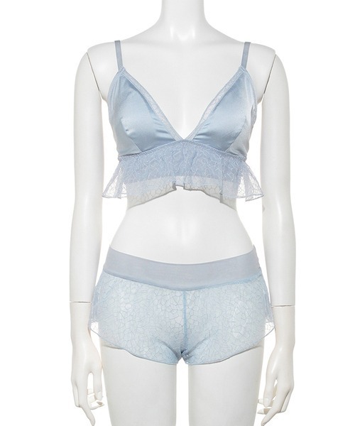 LILY BROWN(リリーブラウン)の「【LILY BROWN Lingerie】ブラレット×ショーツ(チュールレース)(ブラ&ショーツ・レディース・ライトブルー/ブラック/アイボリー・SMALL/MEDIUM)」の7枚目の写真