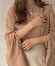 apres jour clair | 【apres jour clair】バンドカラーシアーシャツ【ZOZOTOWN限定アイテム】(シャツ/ブラウス)