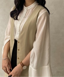 apres jour clair | 【apres jour clair】バンドカラーシアーシャツ【ZOZOTOWN限定アイテム】(シャツ/ブラウス)