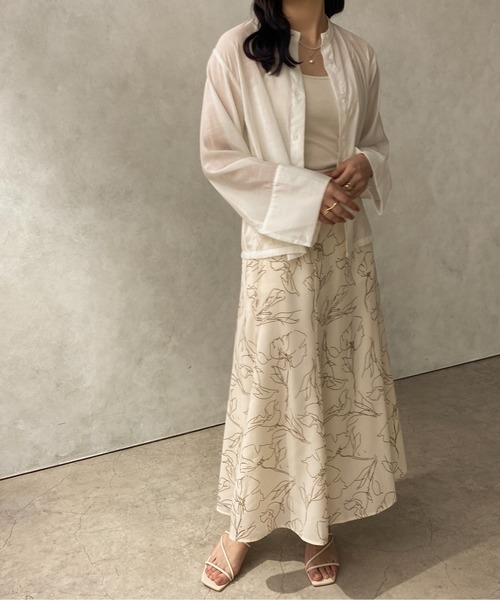 apres jour clair(アプレジュールクレア)の「【apres jour clair】バンドカラーシアーシャツ【ZOZOTOWN限定アイテム】(シャツ/ブラウス・レディース・イエロー/アイボリー/ベージュ/ブラウン系その他・X-LARGE/フリー)」の14枚目の写真