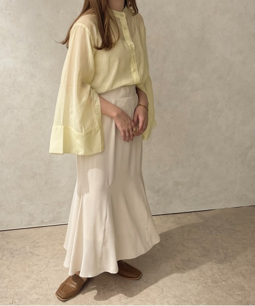 apres jour clair(アプレジュールクレア)の「【apres jour clair】バンドカラーシアーシャツ【ZOZOTOWN限定アイテム】(シャツ/ブラウス・レディース・イエロー/アイボリー/ベージュ/ブラウン系その他・X-LARGE/フリー)」の19枚目の写真