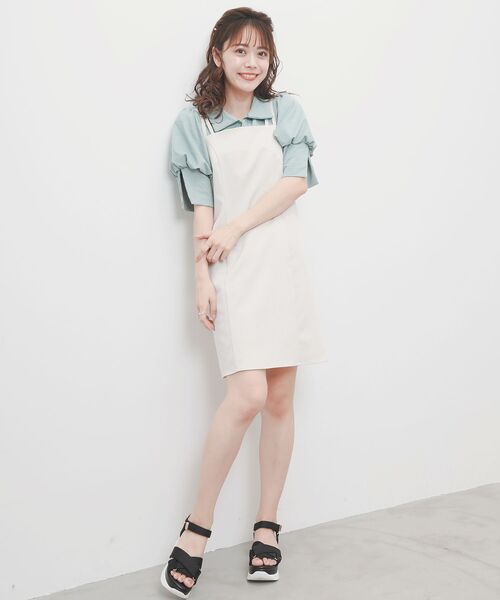 MAJESTIC LEGON（マジェスティックレゴン）の「ギンガムポロ襟トップス（ポロシャツ・レディース・ブラック系その他/グリーン系その他/ベージュ系その他2・MEDIUM）」の6枚目の写真