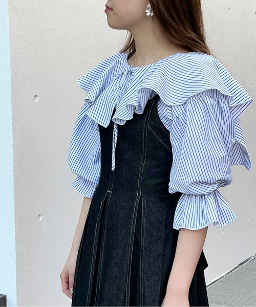 バックリボンストライプジャンパースカート | axes femme | axes